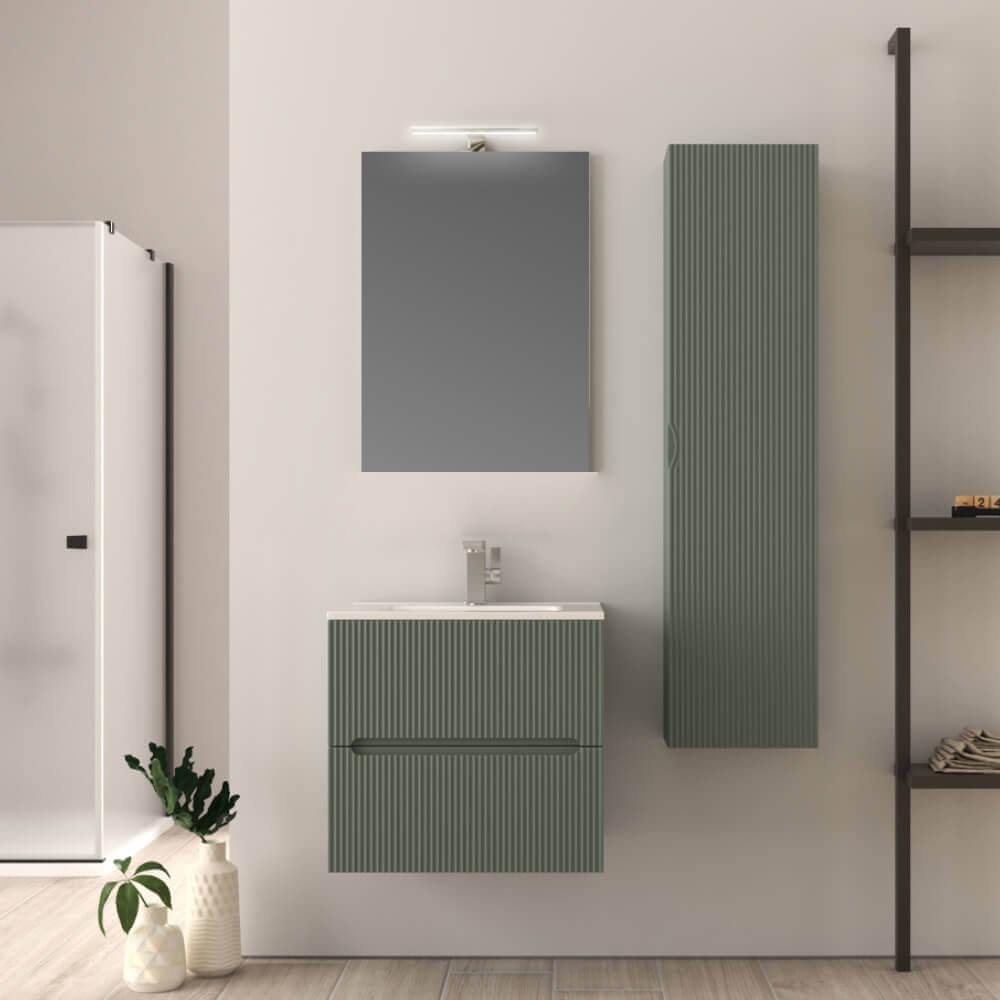 Mobile bagno 60 cm cannettato Verde Opaco Riga Arcshop
