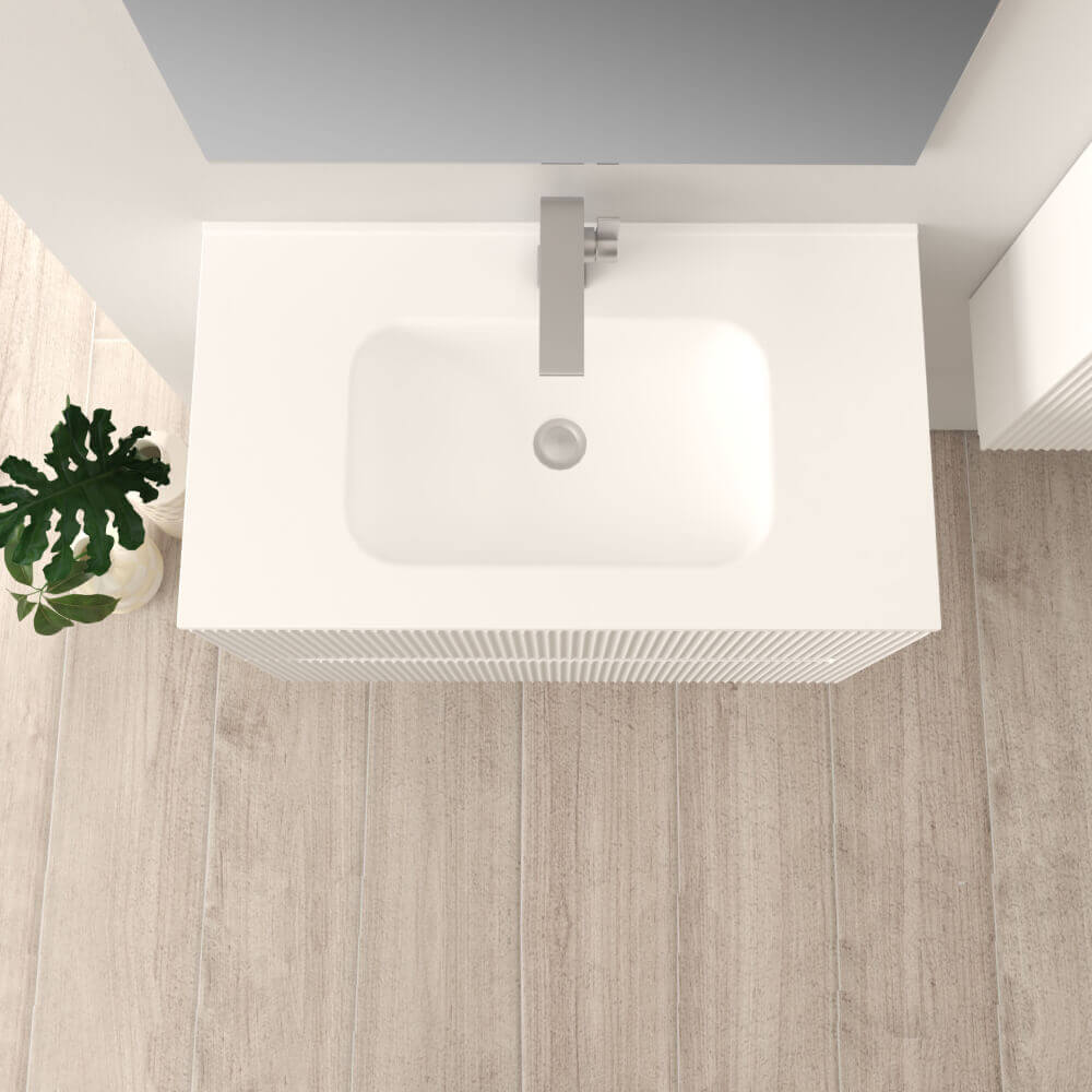 Mobile bagno 80 cm bianco opaco cannettato Riga Arcshop