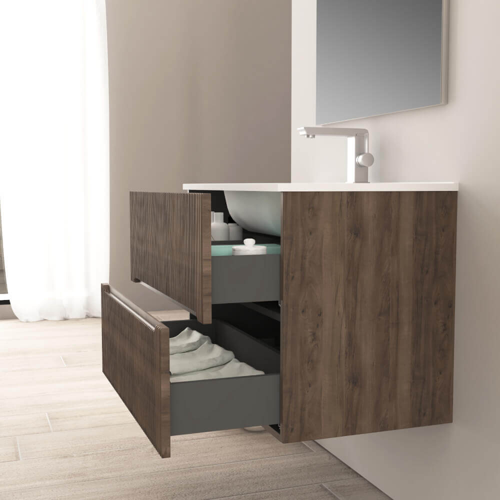 Mobile bagno Noce cannetato 80 cm Riga