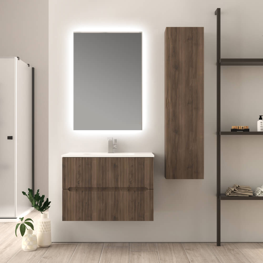 Mobile bagno Noce cannettato 80 cm Riga - Arcshop