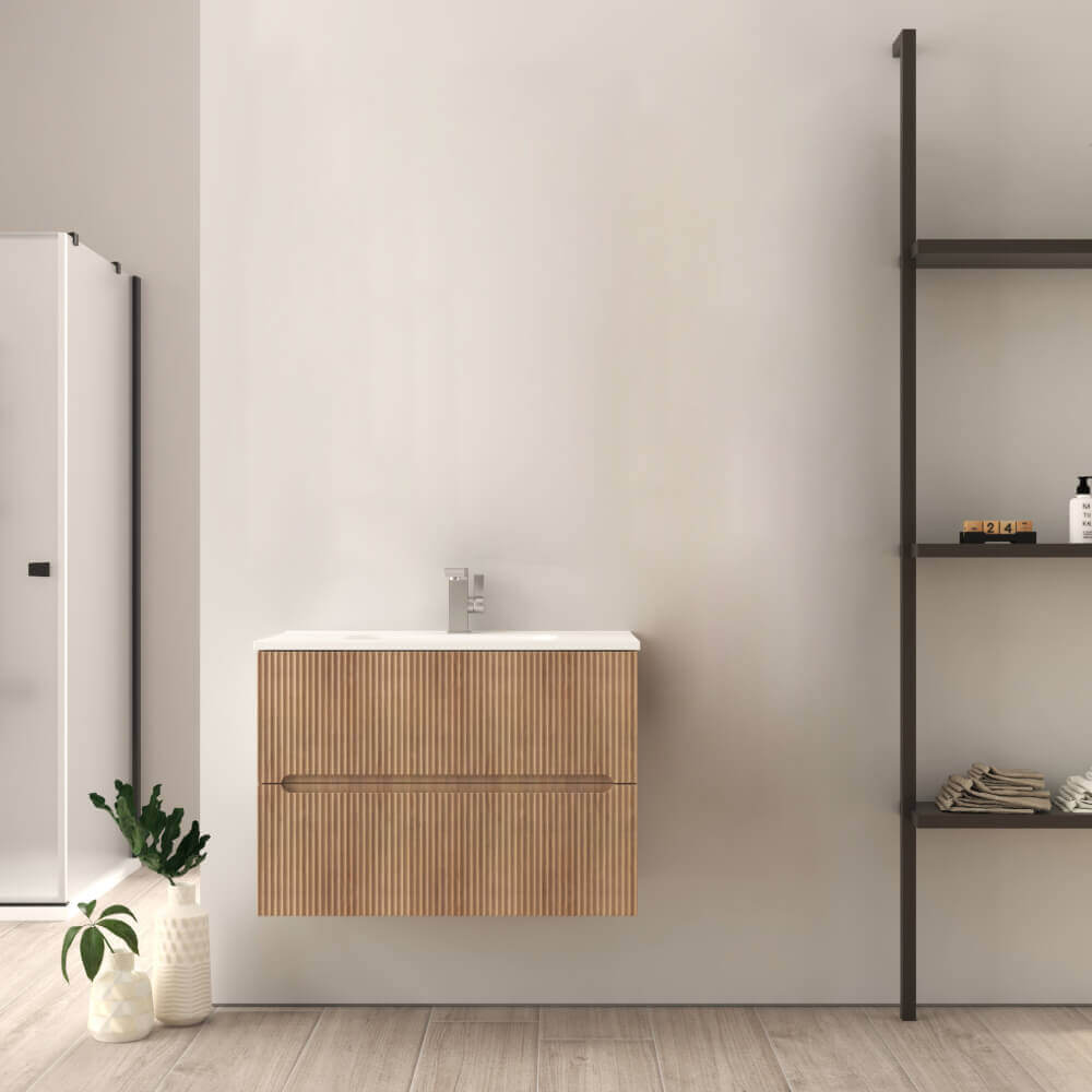 Mobile bagno 80 cm cannettato rovere tabacco Riga Arcshop