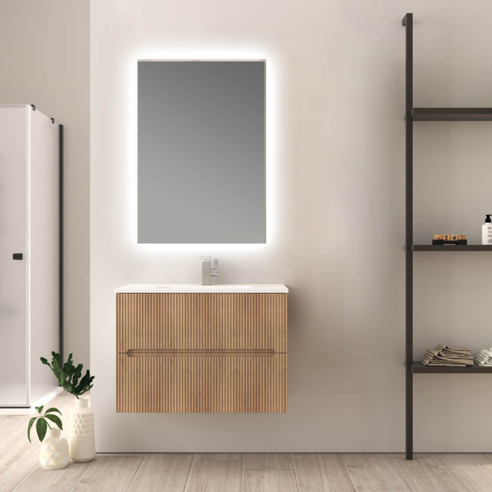 Mobile bagno 80 cm cannettato rovere tabacco Riga Arcshop