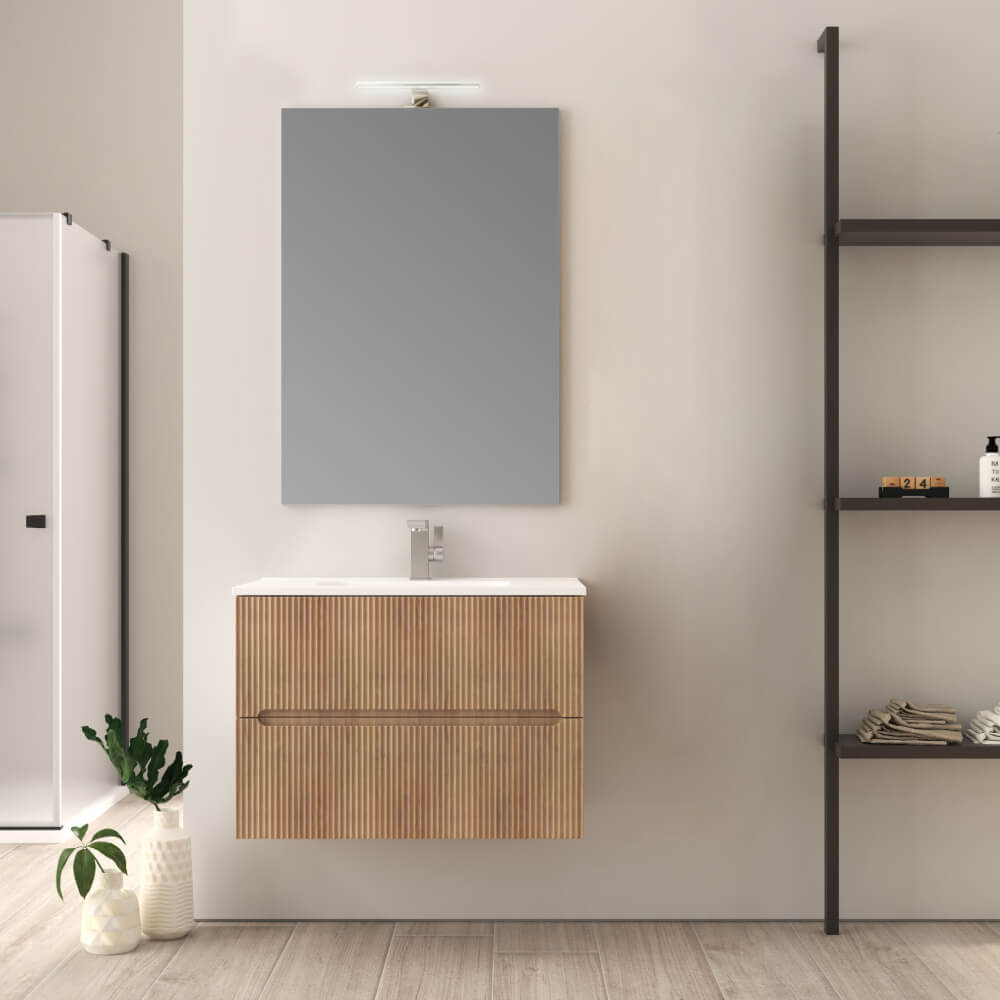 Mobile bagno 80 cm cannettato rovere tabacco Riga Arcshop
