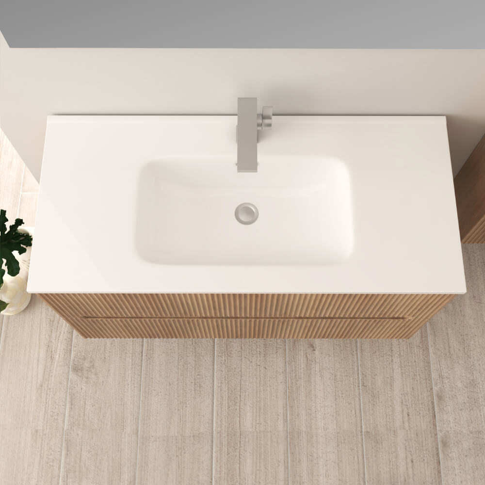 Mobile da bagno cannettato 90 cm Rovere tabacco Riga Arcshop