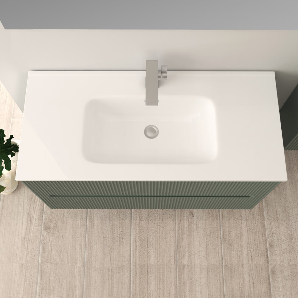 Mobile bagno Verde opaco Riga cannettato 90 cm Arcshop