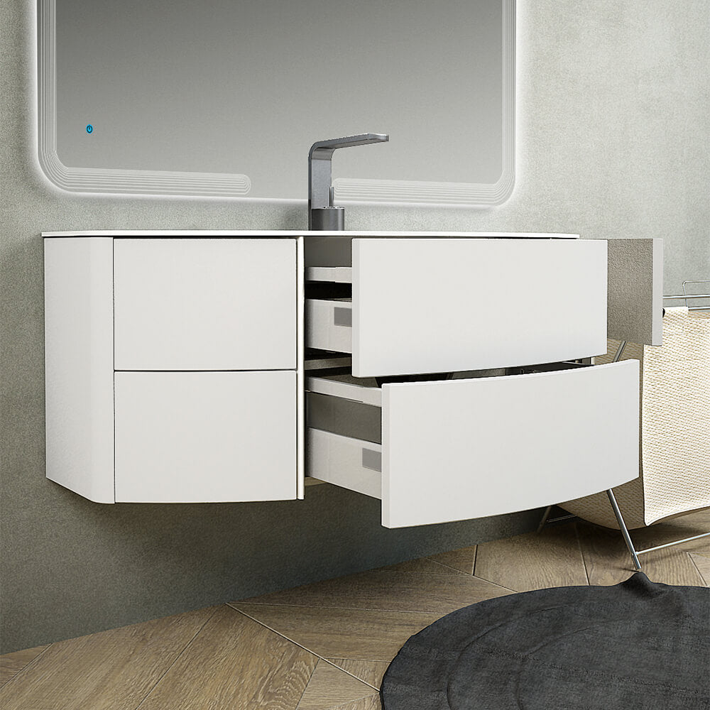 Mobile da bagno sospeso 120 cm bianco opaco Mod. Rio Arcshop