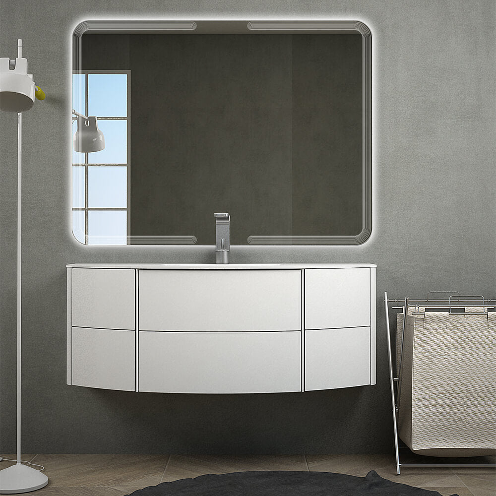 Mobile da bagno sospeso 120 cm bianco opaco Mod. Rio Arcshop