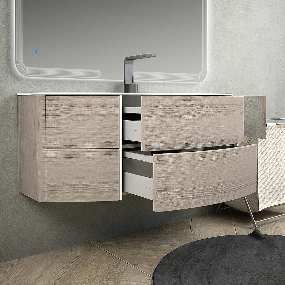 Mobile bagno sospeso Rio 120 cm rovere sbiancato