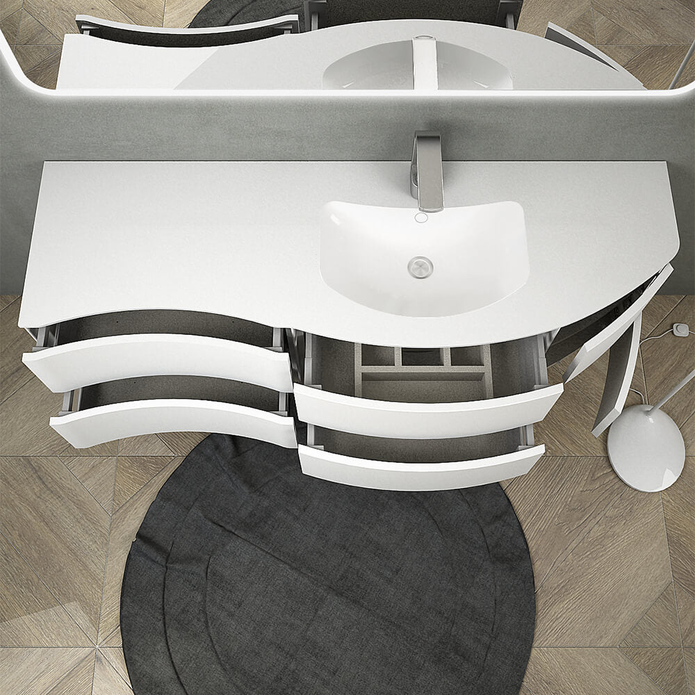 Mobile bagno sospeso Bianco opaco da 150 cm Mod. Rio Arcshop