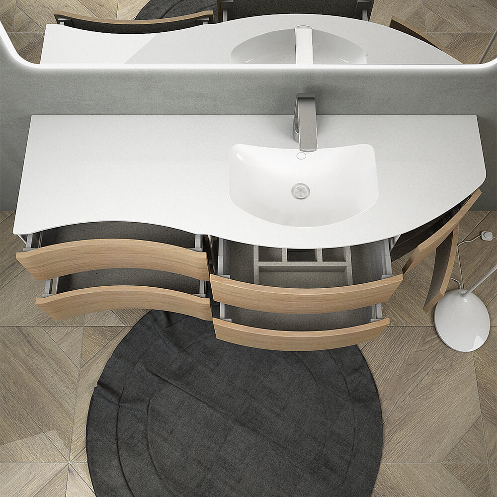 Mobile per bagno Rio 150 cm sospeso rovere tabacco Arcshop