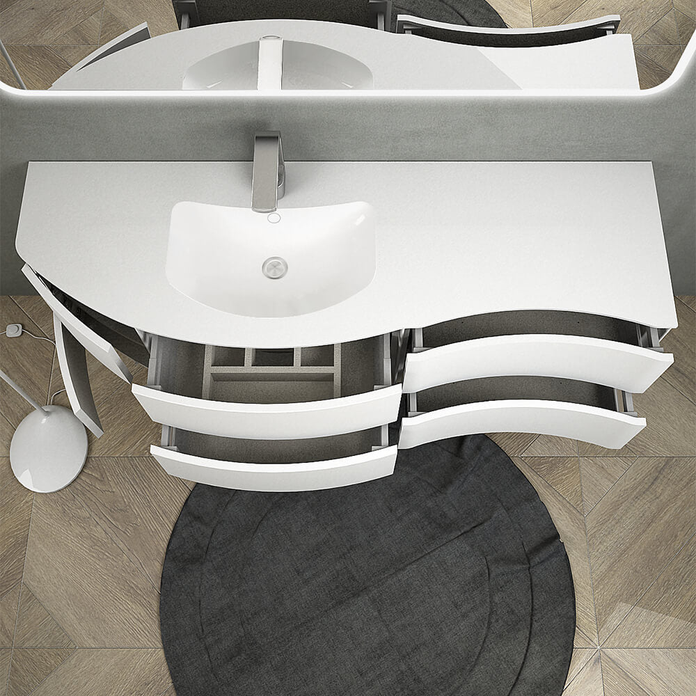 Mobile bagno sospeso Bianco opaco da 150 cm Mod. Rio Arcshop