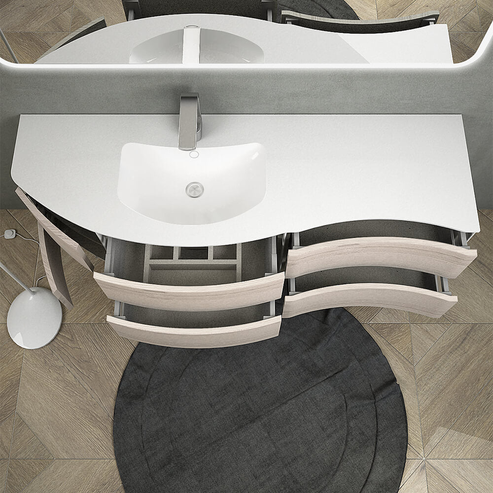 Mobile da bagno 150 cm rovere sbiancato Mod. Rio Arcshop