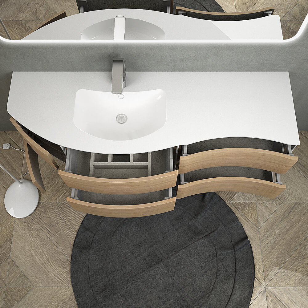 Mobile per bagno Rio 150 cm sospeso rovere tabacco Arcshop