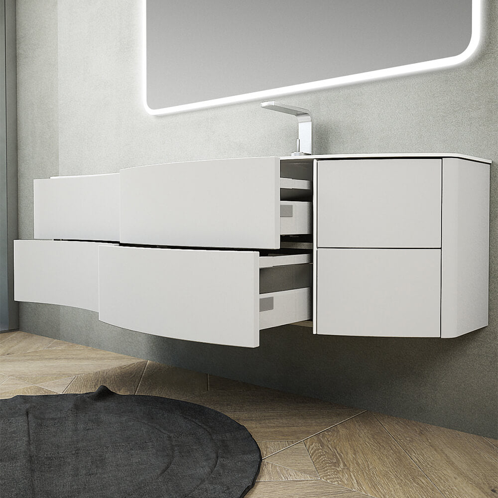 Mobile bagno sospeso Bianco opaco da 150 cm Mod. Rio Arcshop