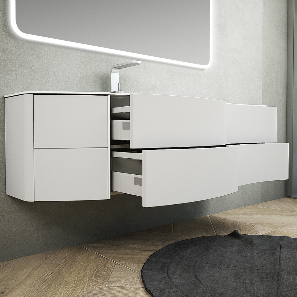 Mobile bagno sospeso Bianco opaco da 150 cm Mod. Rio Arcshop