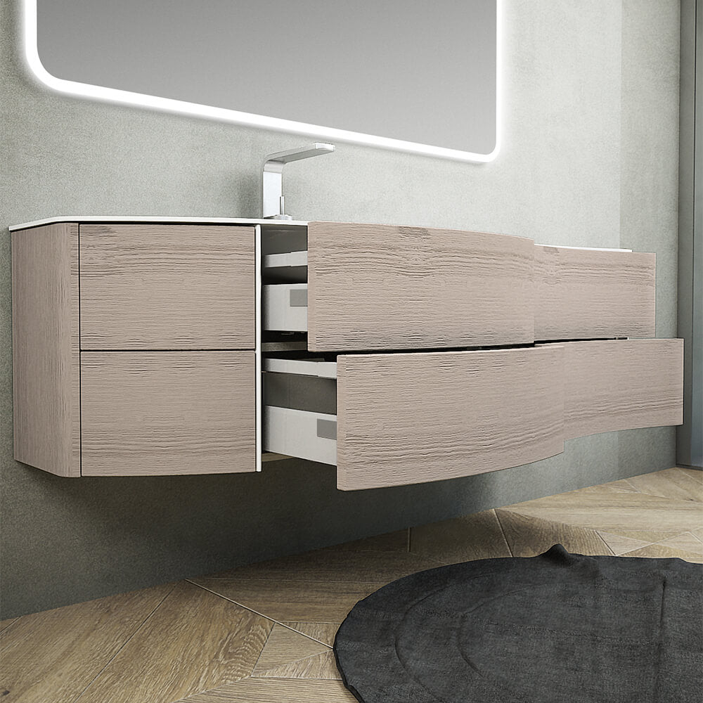 Mobile da bagno 150 cm rovere sbiancato Mod. Rio Arcshop