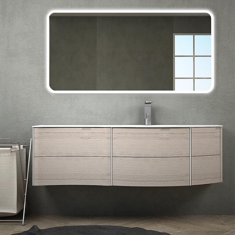 Mobile da bagno 150 cm rovere sbiancato Mod. Rio
