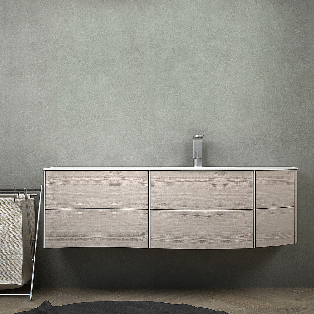 Mobile da bagno 150 cm rovere sbiancato Mod. Rio