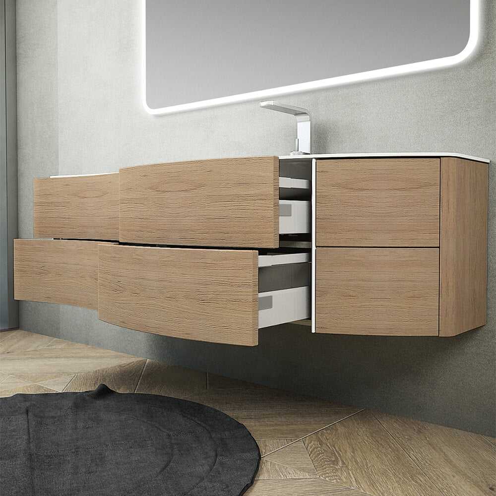 Mobile per bagno Rio 150 cm sospeso rovere tabacco
