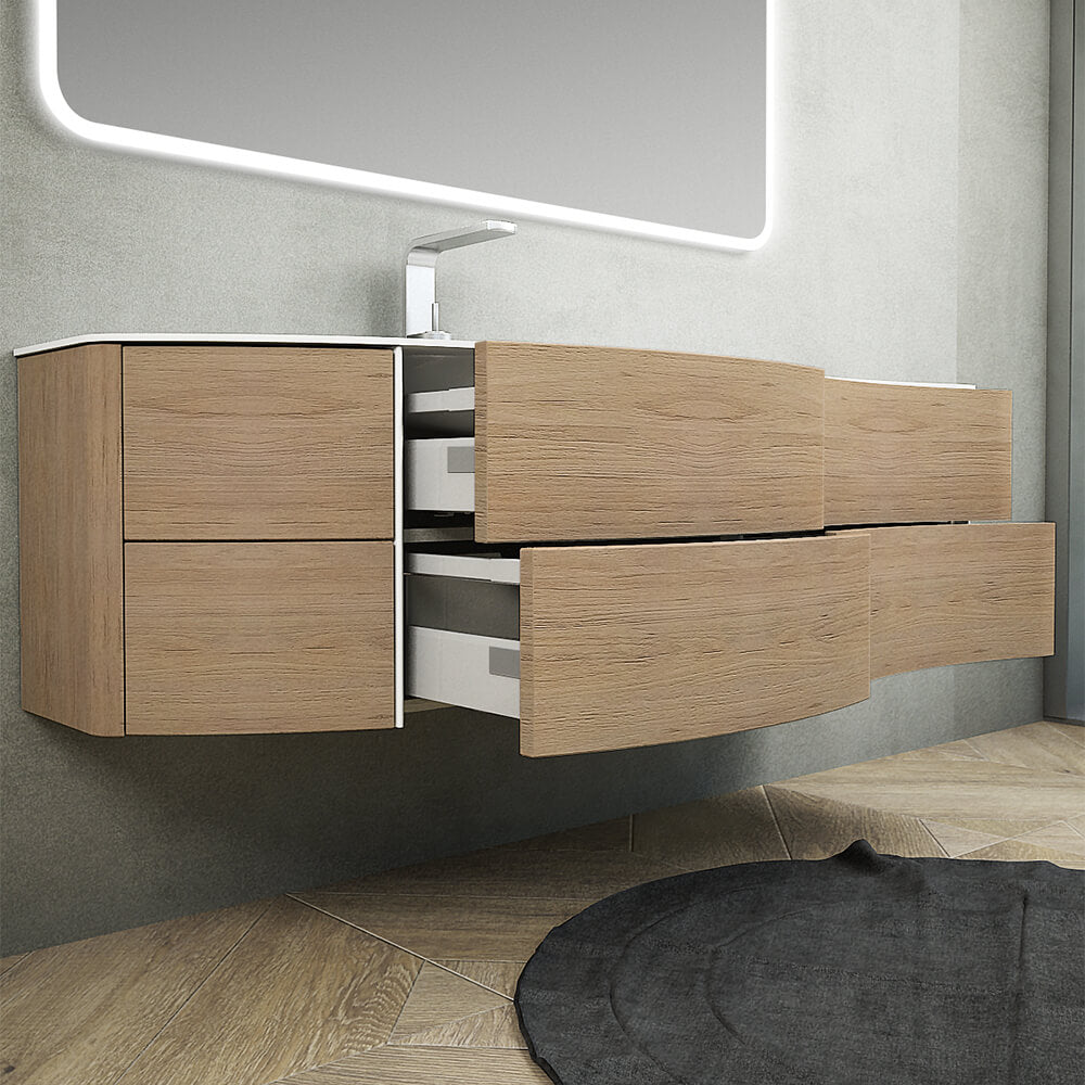 Mobile per bagno Rio 150 cm sospeso rovere tabacco Arcshop
