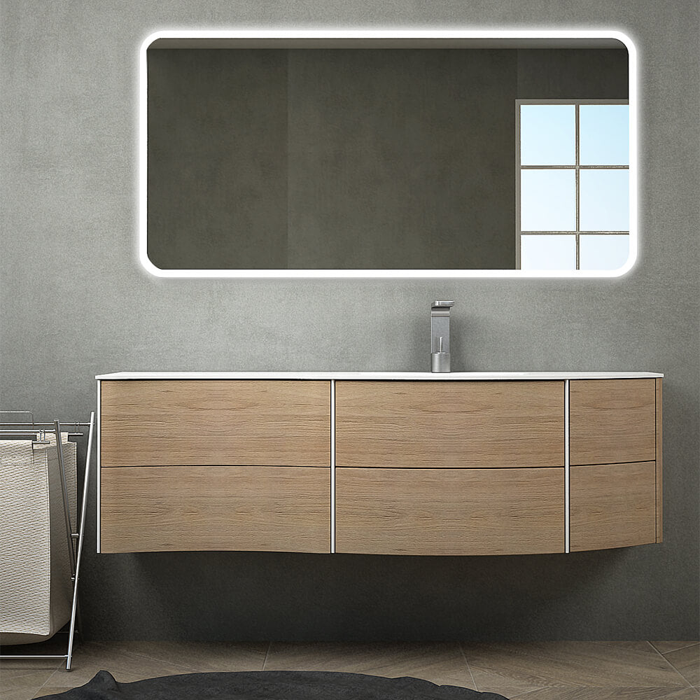Mobile per bagno Rio 150 cm sospeso rovere tabacco
