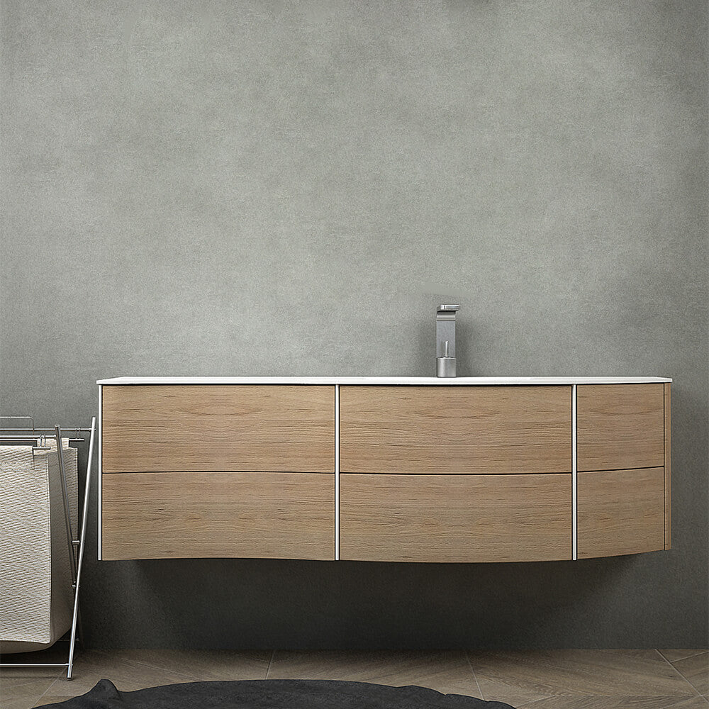 Mobile per bagno Rio 150 cm sospeso rovere tabacco