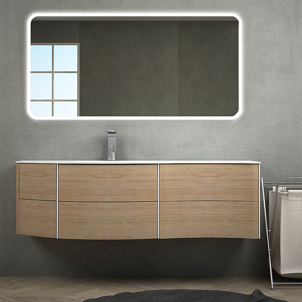 Mobile per bagno Rio 150 cm sospeso rovere tabacco Arcshop