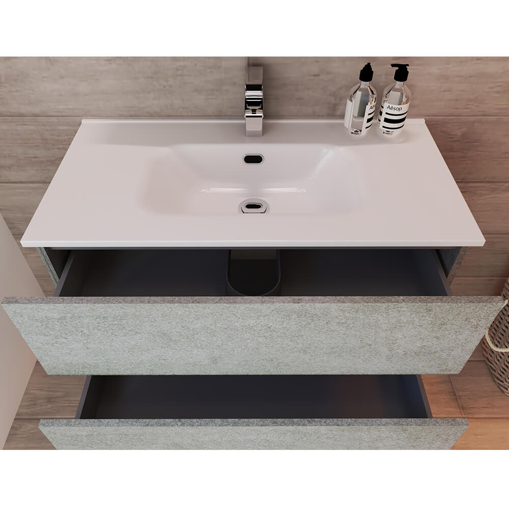 Mobile da bagno 90 cm sospeso finitura cemento Arcshop