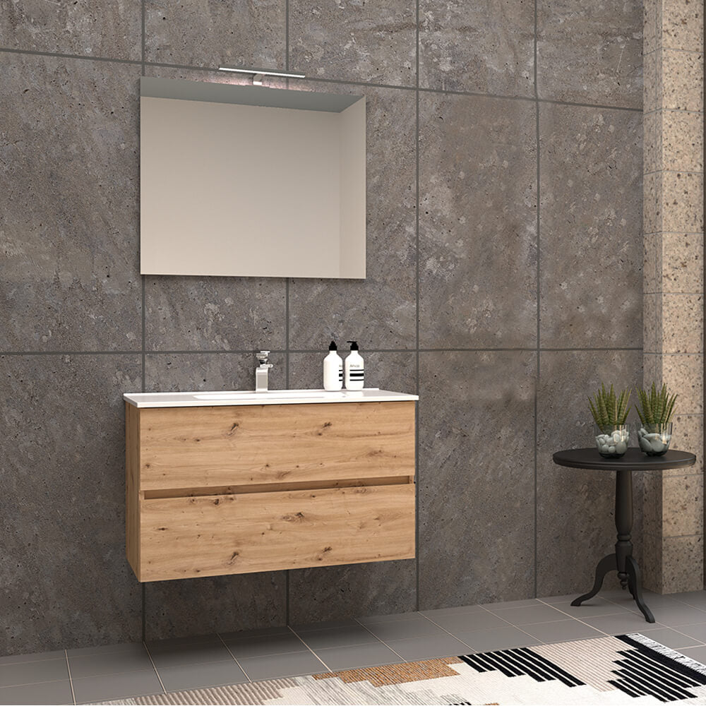 Mobile da bagno rovere nodato 90 cm sospeso Roxy Arcshop