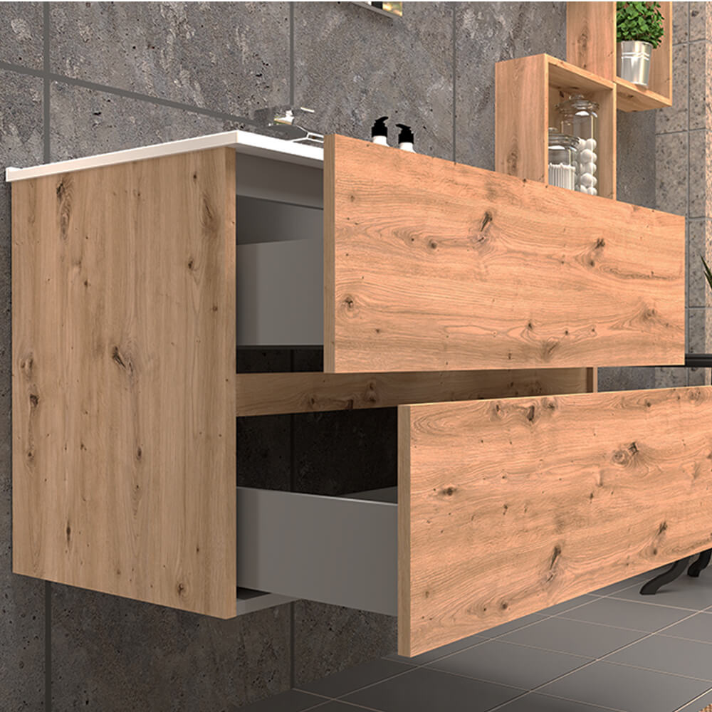 Mobile da bagno rovere nodato 90 cm sospeso Roxy Arcshop