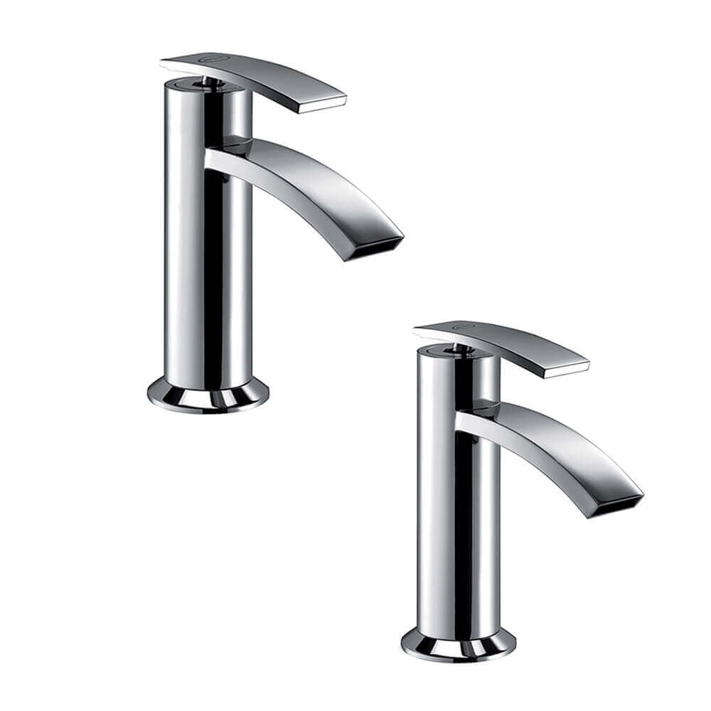 Set miscelatori lavabo + bidet Jacuzzi | rubinetteria Ray ottone cromato per piletta click clack