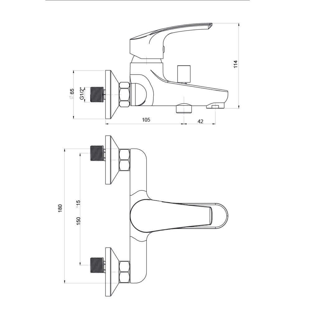 Jacuzzi | Rubinetteria Lucente set miscelatori gruppo vasca lavabo e bidet per piletta click clack Arcshop