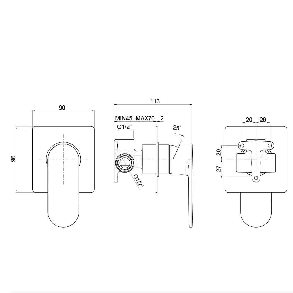 Miscelatore incasso doccia Jacuzzi | rubinetteria Borea Arcshop