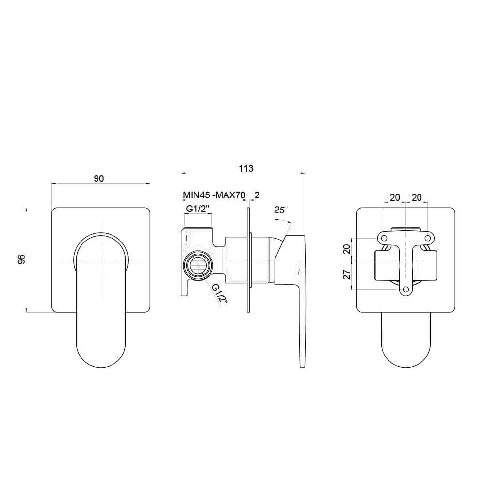Set rubinetti lavabo bidet e miscelatore incasso doccia Jacuzzi Rubinetteria nichel e nero opaco Arcshop