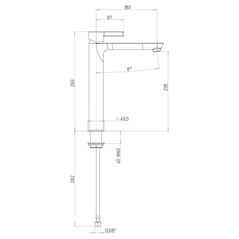 Set miscelatori lavabo alto e bidet Jacuzzi Rubinetteria modello Fiamma per piletta click clack