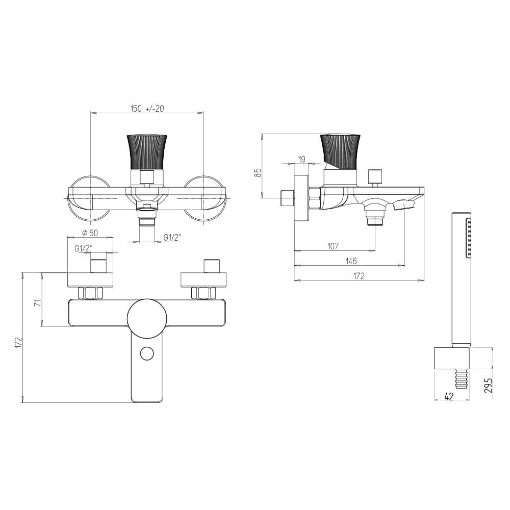 Jacuzzi Rubinetteria gruppo vasca serie Illumina Arcshop