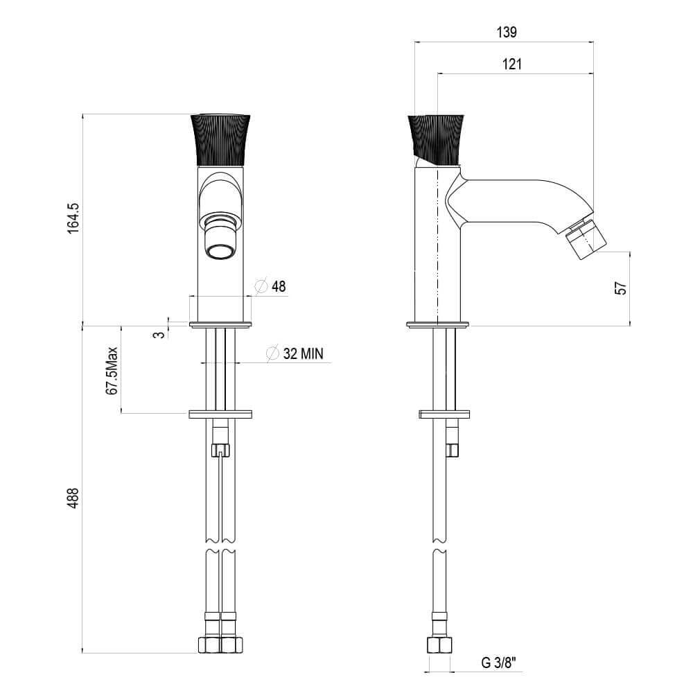 Kit miscelatori lavabo bidet e gruppo vasca Illumina di Jacuzzi Rubinetteria