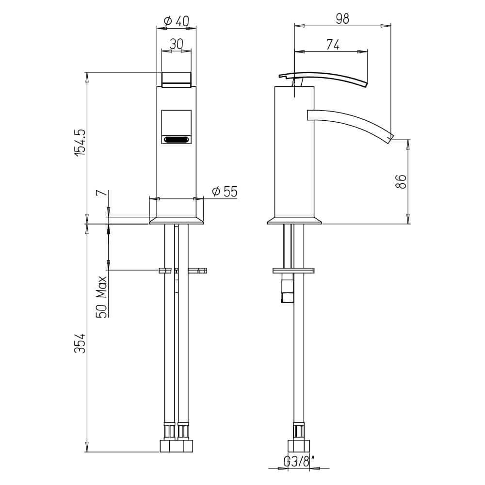Miscelatore lavabo Jacuzzi rubinetteria Ray ottone cromato