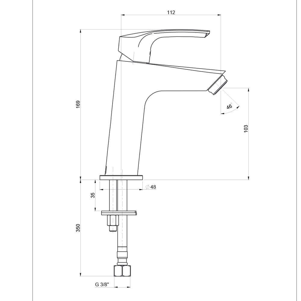 Lavabo medio e bidet con incasso doccia Lucente Jacuzzi | Rubinetteria in set Arcshop