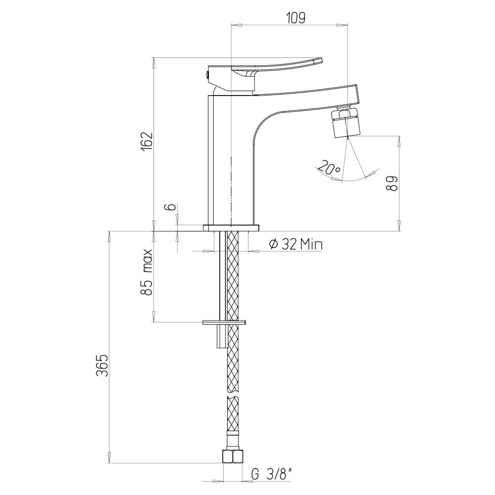 Miscelatore bidet Jacuzzi | rubinetteria Tank ottone cromato per piletta clic clac 0TN00092JA00 Arcshop