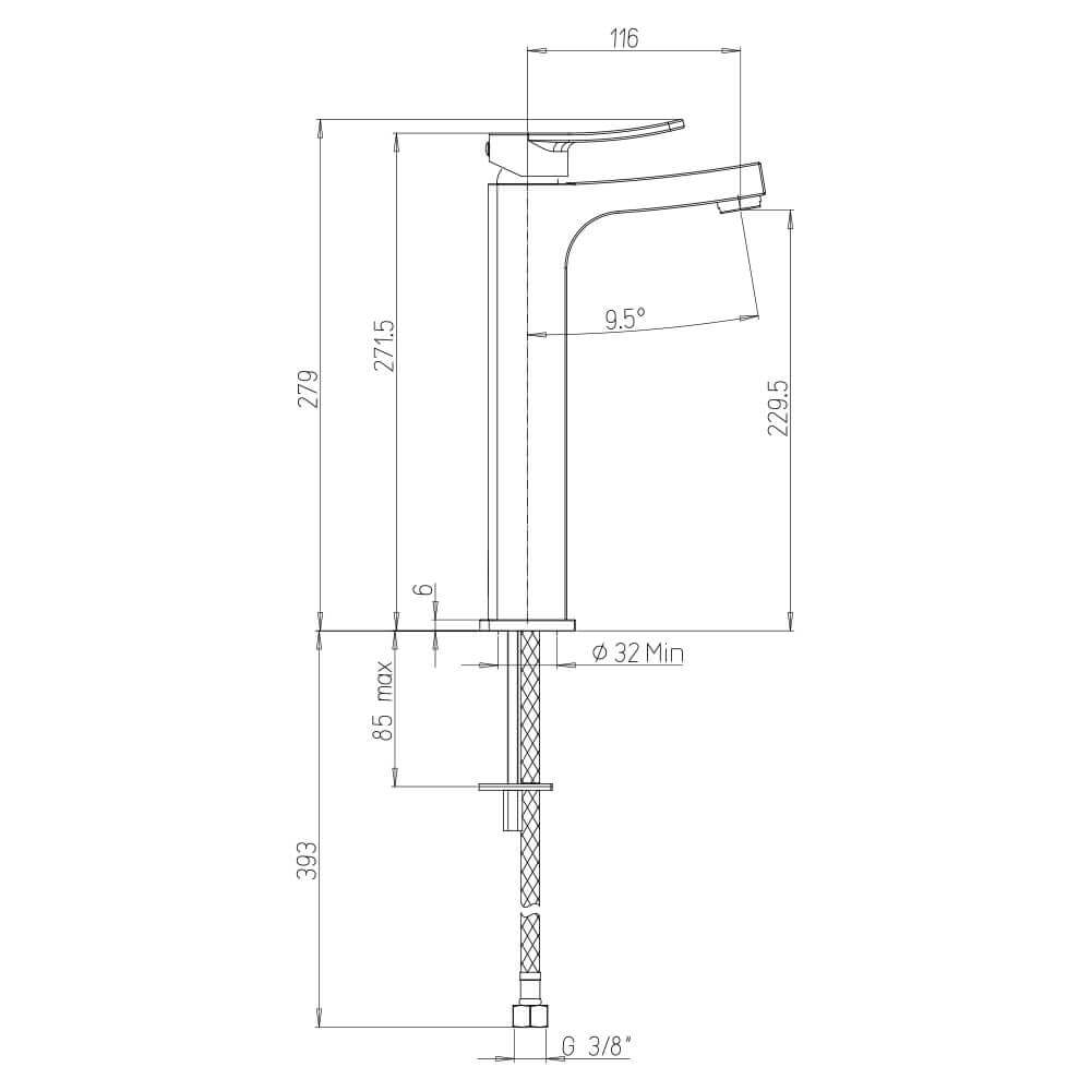 Miscelatore lavabo alto + bidet + incasso doccia con deviatore Jacuzzi | rubinetteria Tank ottone cromato per piletta click clack
