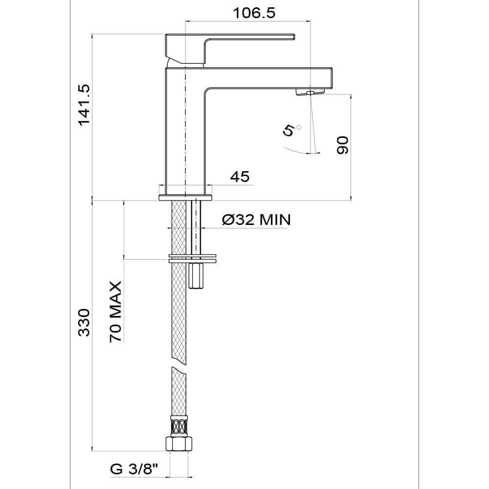 Miscelatore lavabo nero opaco Jacuzzi Rubinetteria modello Twinkle per piletta click clack Arcshop
