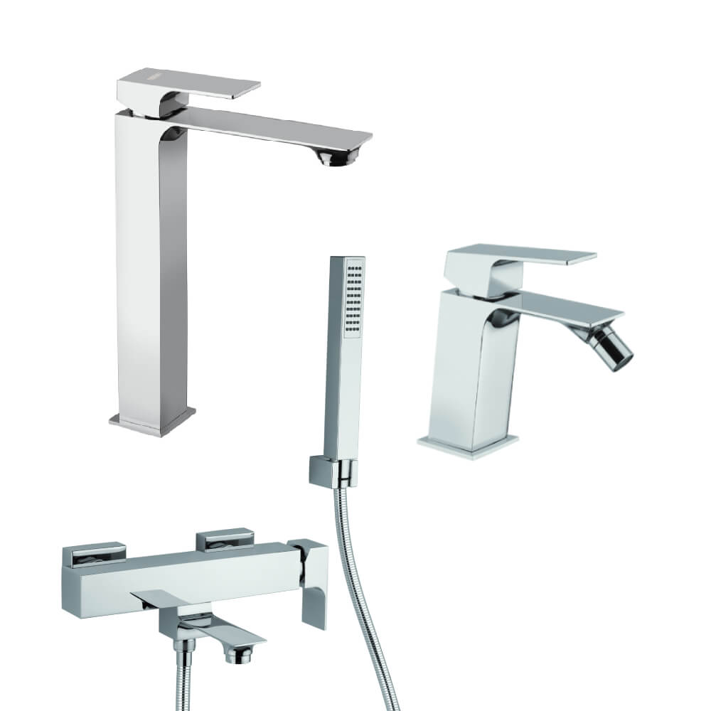 Set miscelatori Mamoli Blade gruppo vasca lavabo alto e bidet per piletta click clack - Arcshop