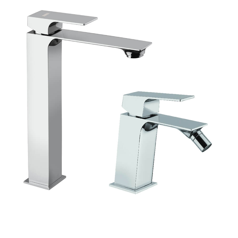 Set miscelatori Mamoli Blade lavabo alto e bidet per piletta click clack - Arcshop