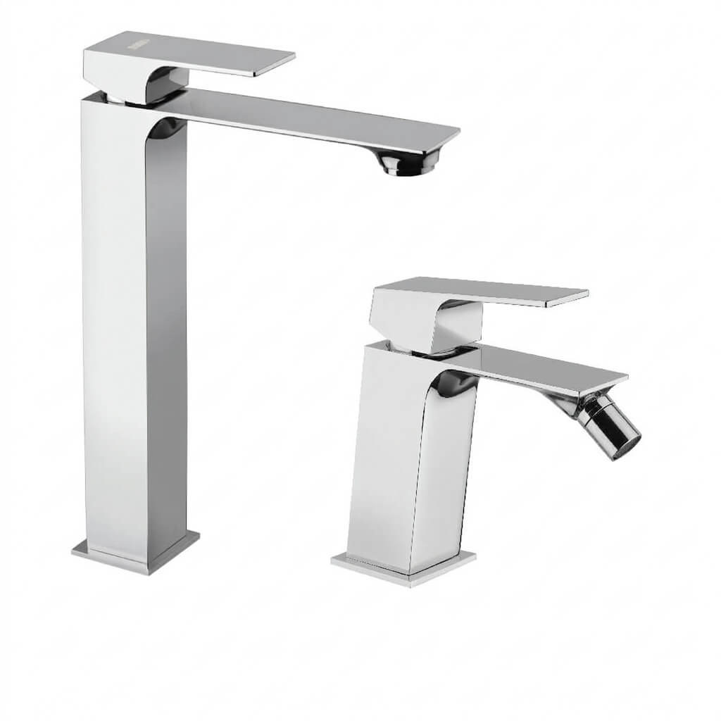 Set miscelatori Mamoli Blade lavabo alto e bidet per piletta click clack