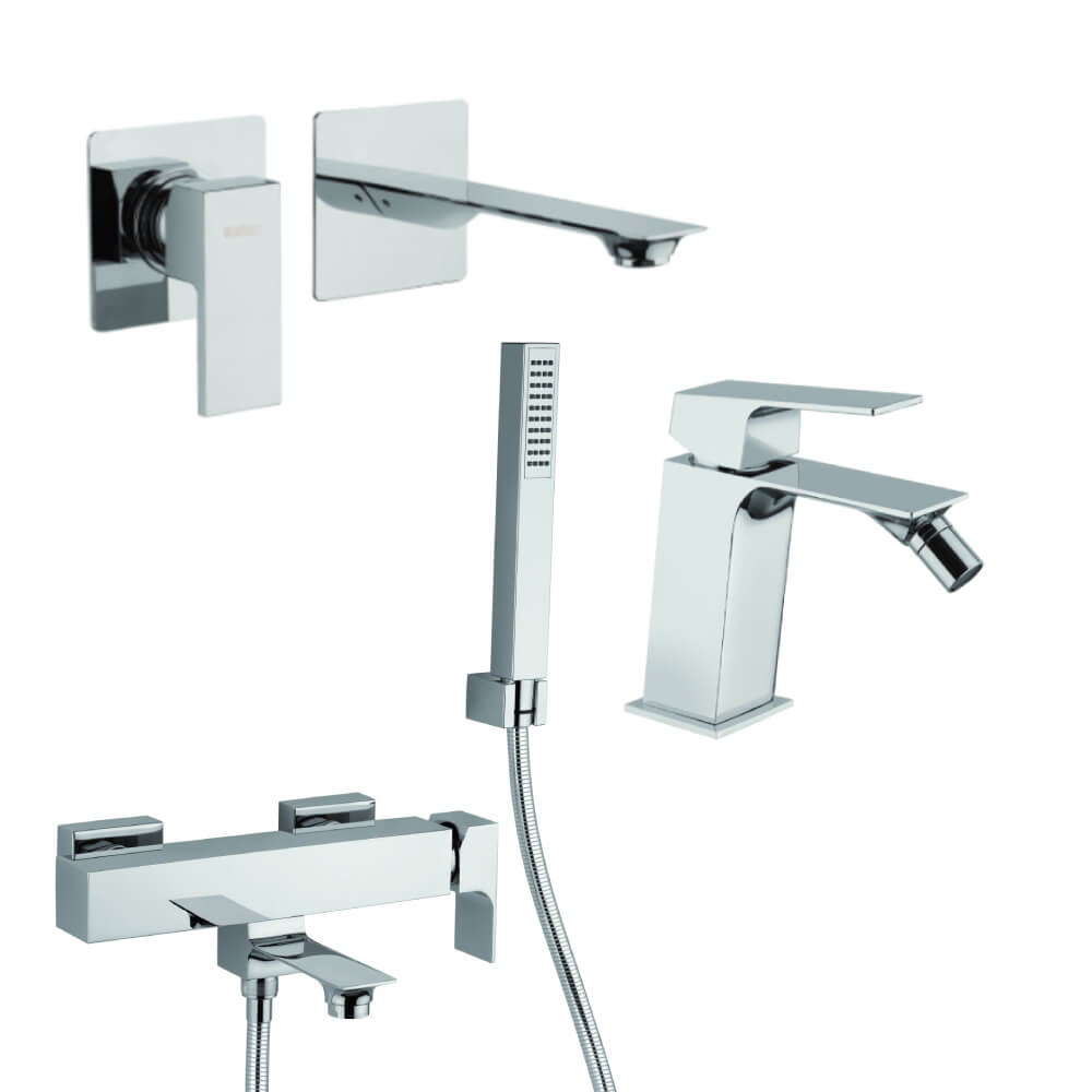 Set miscelatori Mamoli Blade gruppo vasca lavabo a muro e bidet per piletta click clack - Arcshop