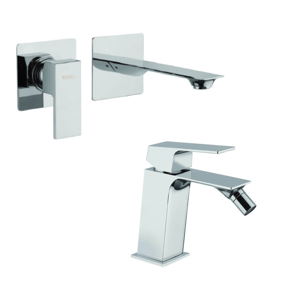 Set miscelatori Mamoli Blade lavabo a muro e bidet per piletta click clack - Arcshop