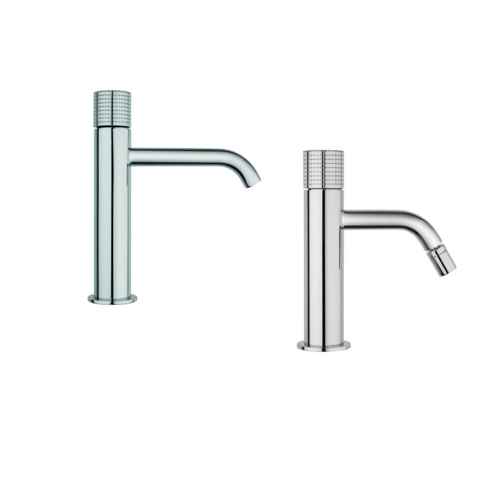 Set rubinetti lavabo e bidet Jacuzzi Rubinetteria Armonia Grip cromati per piletta click clack - Arcshop
