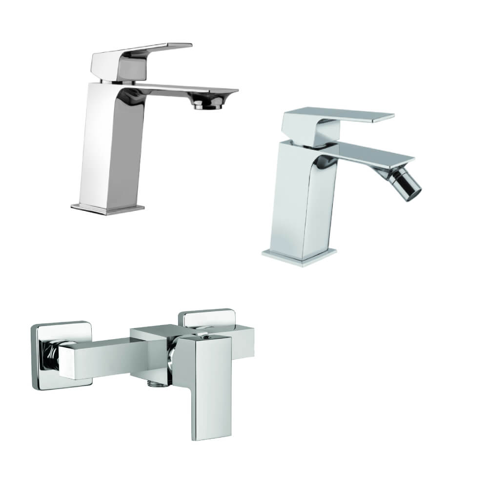 Set miscelatori Mamoli Blade doccia esterno lavabo e bidet per piletta click clack - Arcshop
