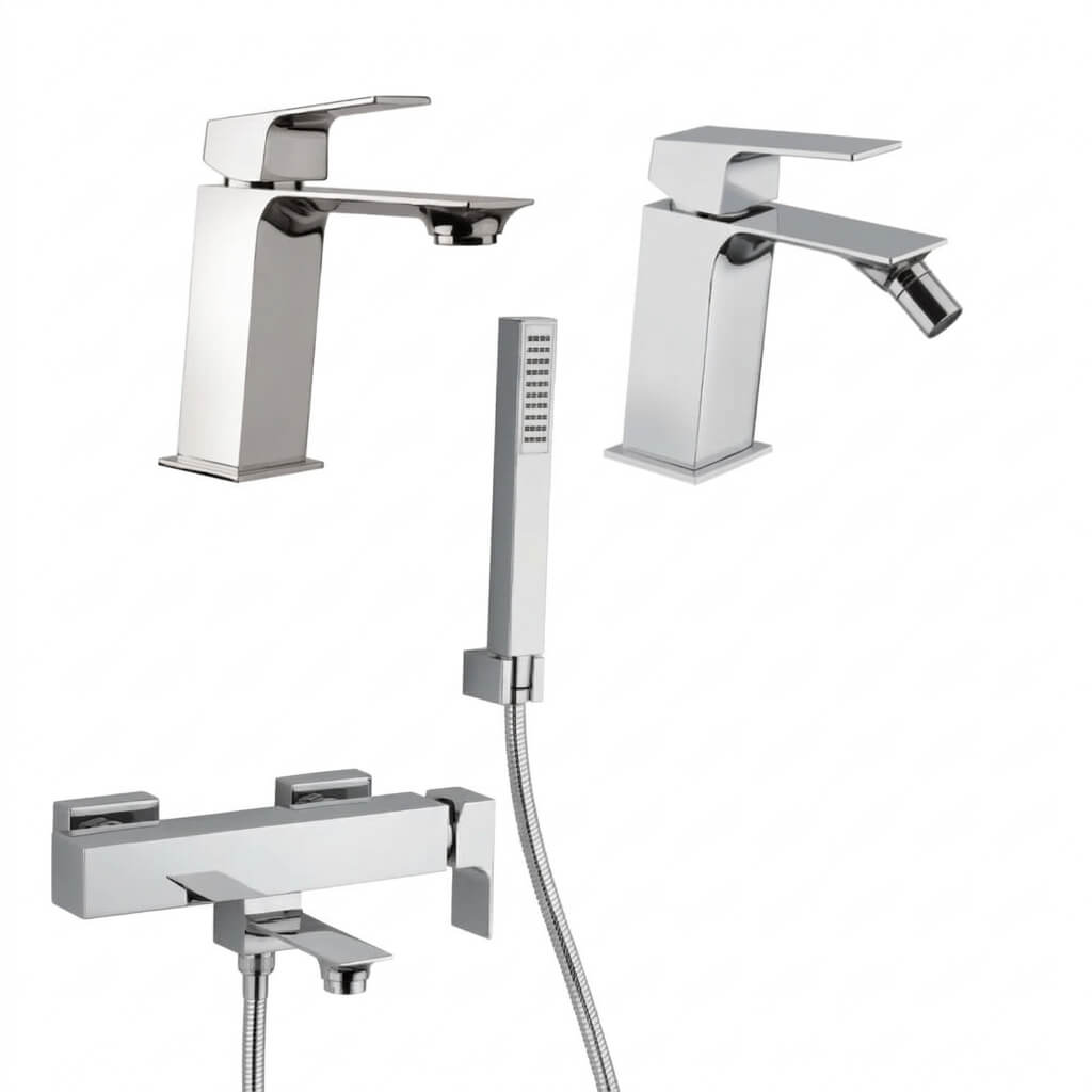 Set miscelatori Mamoli Blade gruppo vasca lavabo e bidet per piletta click clack